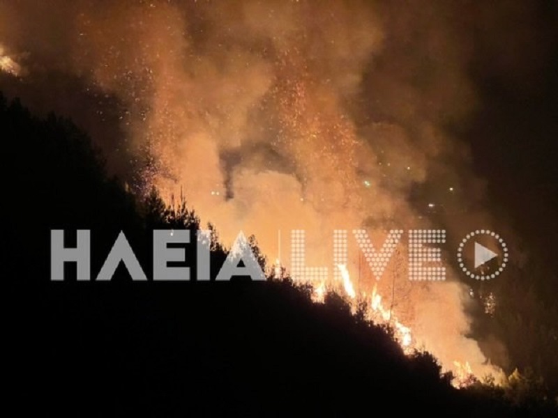 Ανεξέλεγκτη πυρκαγιά στο Λιβαδάκι Ηλείας – Εκκένωση του οικισμού (Βίντεο+Φώτο)
