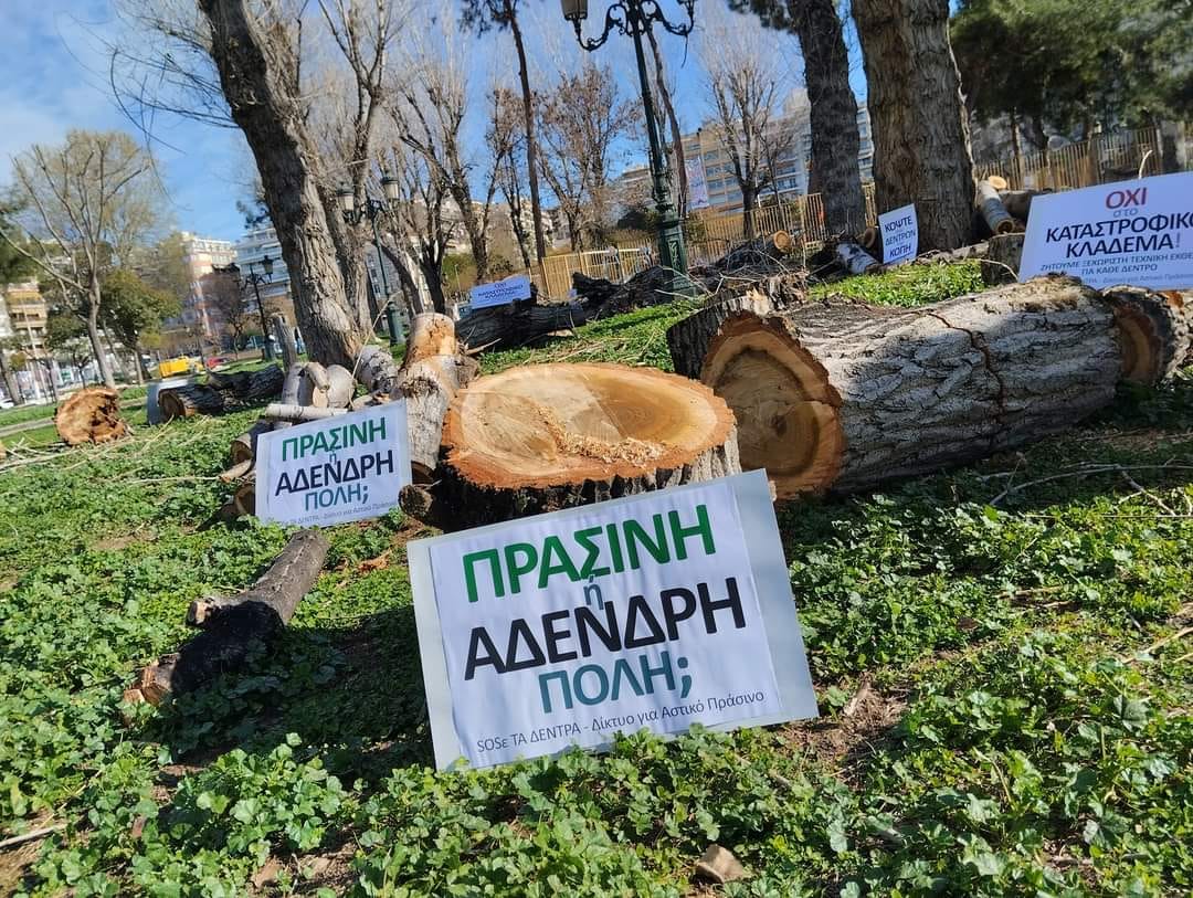 Διαμαρτυρία για την κοπή δέντρων στην Ρωμαϊκή Αγορά