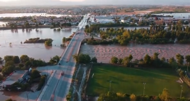 H πλημμυρισμένη Λάρισα μέσω drone (VIDEO)
